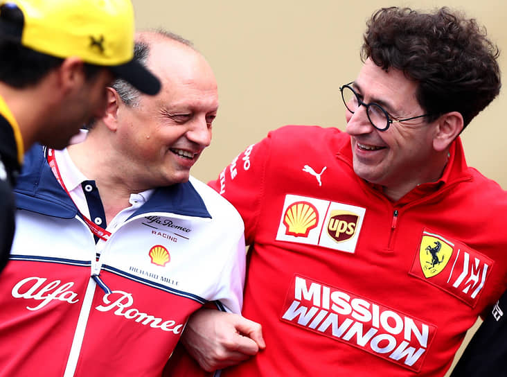 Фредерик Вассёр (в центре) занял место Маттиа Бинотто в Ferrari (справа)