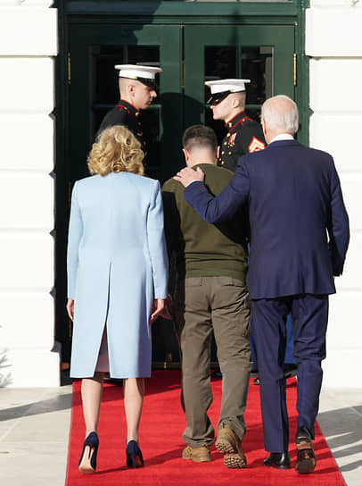 Первая леди США Джилл Байден, президент Украины Владимир Зеленский и президент США Джо Байден