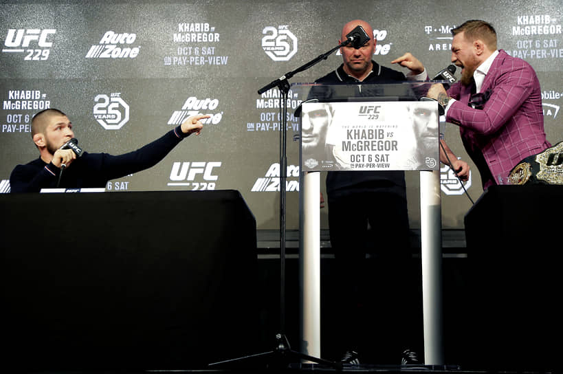 За бой с Конором Макгрегором (на фото справа) Хабиб Нурмагомедов заработал около $6 млн, включая процент с платных трансляций поединка. Матч Макгрегора с Нурмагомедовым собрал рекордные для UFC 2,4 млн продаж трансляций pay-per-view. Это четвертый в истории показатель среди всех событий в единоборствах