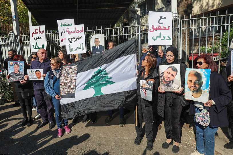 Акция протеста в поддержку семей, чьи родственники погибли при взрыве в Бейруте, 26 января 2023 года 