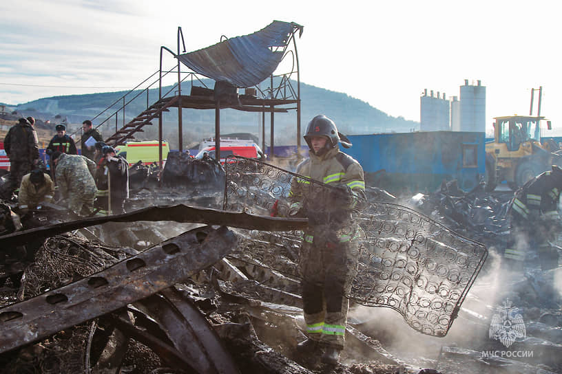 Последствия пожара под Севастополем