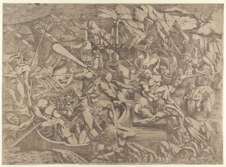 Картина «Месть Науплиуса» Джованни Баттиста Россо Фьорентино, XVI век