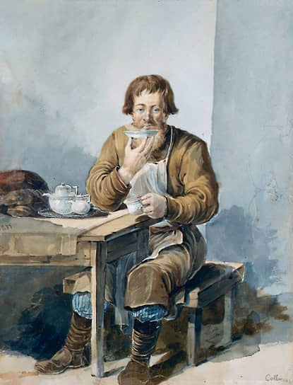 Карл Кольман, «Дворник за чаепитием», 1837 год 