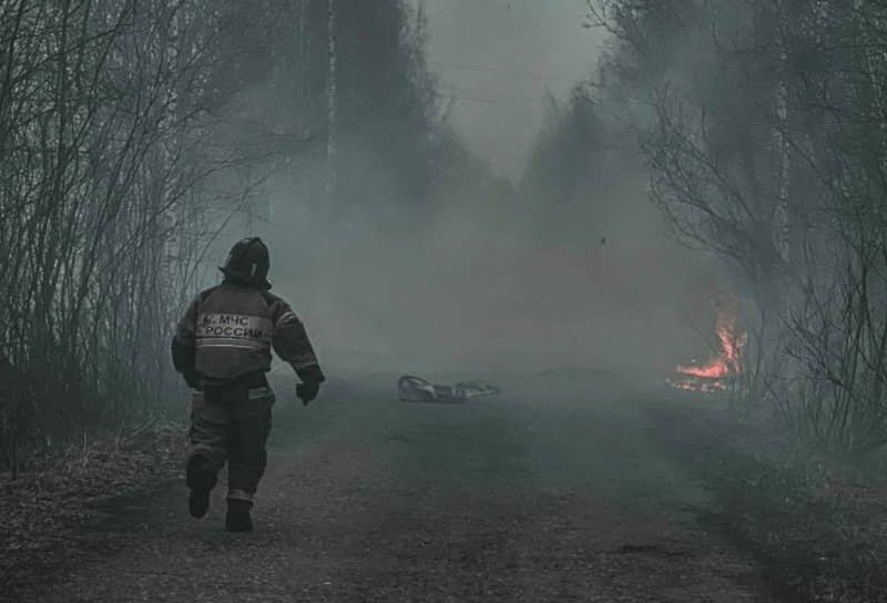 Тушение лесного пожара в Пермском крае
