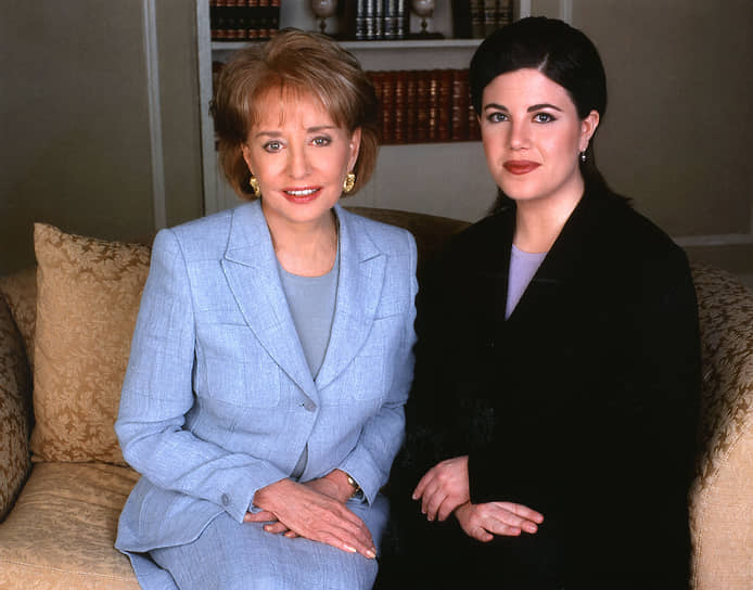 Барбара Уолтерс (слева) была первым, но далеко не последним тележурналистом, которому Моника Левински дала интервью