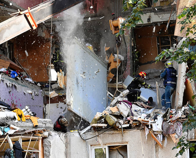 Балашиха, Московская область. Обрушение жилого дома во время разбора завалов после взрыва газа
