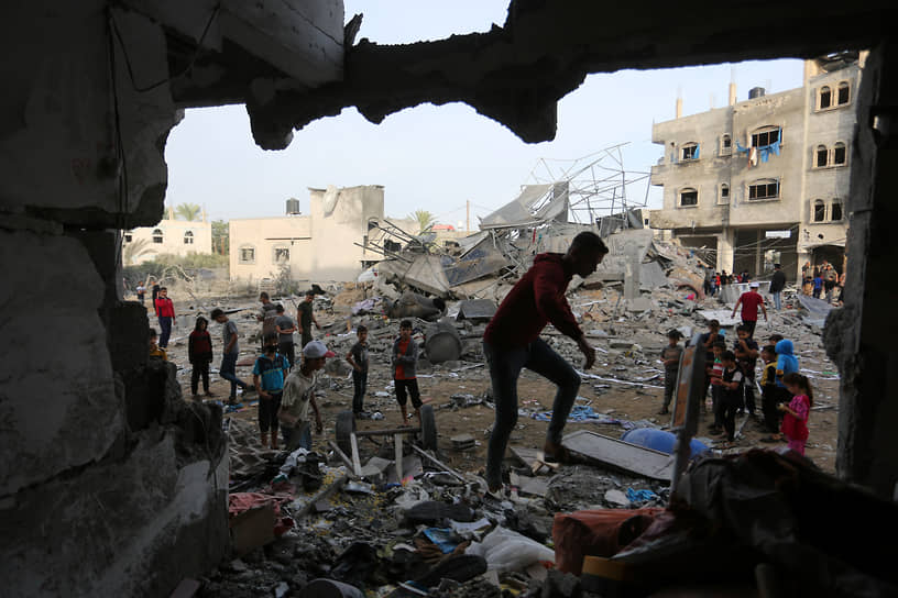 Разрушенный дом в Рафахе (сектор Газа)