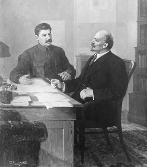 Владимир Ленин и Иосиф Сталин, репродукция, 1940-е гг.