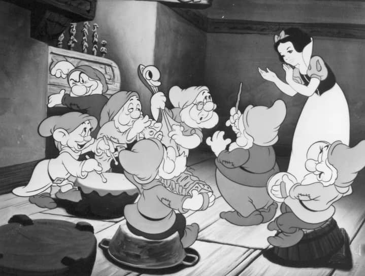 Кадр из мультфильма «Белоснежка и семь гномов», 1937 год