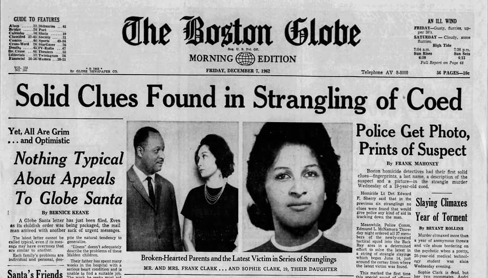 Софи Кларк (справа, на фото слева — ее родители) стала первой молодой девушкой, ставшей жертвой Бостонского душителя. До этого он убивал пожилых