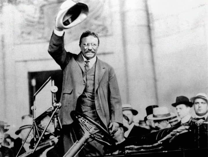 Теодор Рузвельт во время своей президентской кампании в 1904 году