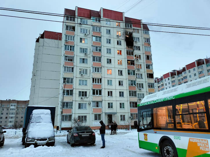 Последствия атаки БПЛА в Воронеже