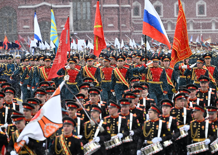 На момент начала военного парада на Красной площади температура в Москве не превышала 0°C