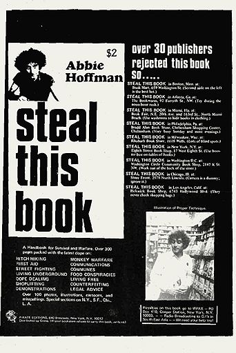 Март 1971. Книга Эбби Хоффмана об основах выживания, пиратском радио и самосаде &quot;Украдите эту книгу&quot;.