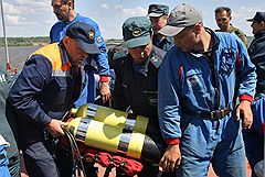 Поисково-спасательная операция на месте затопления теплохода "Булгария" у поселка Куйбышевский Затон