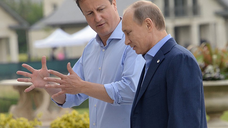  Премьер-министр Великобритании Дэвид Кэмерон и президент России Владимир Путин