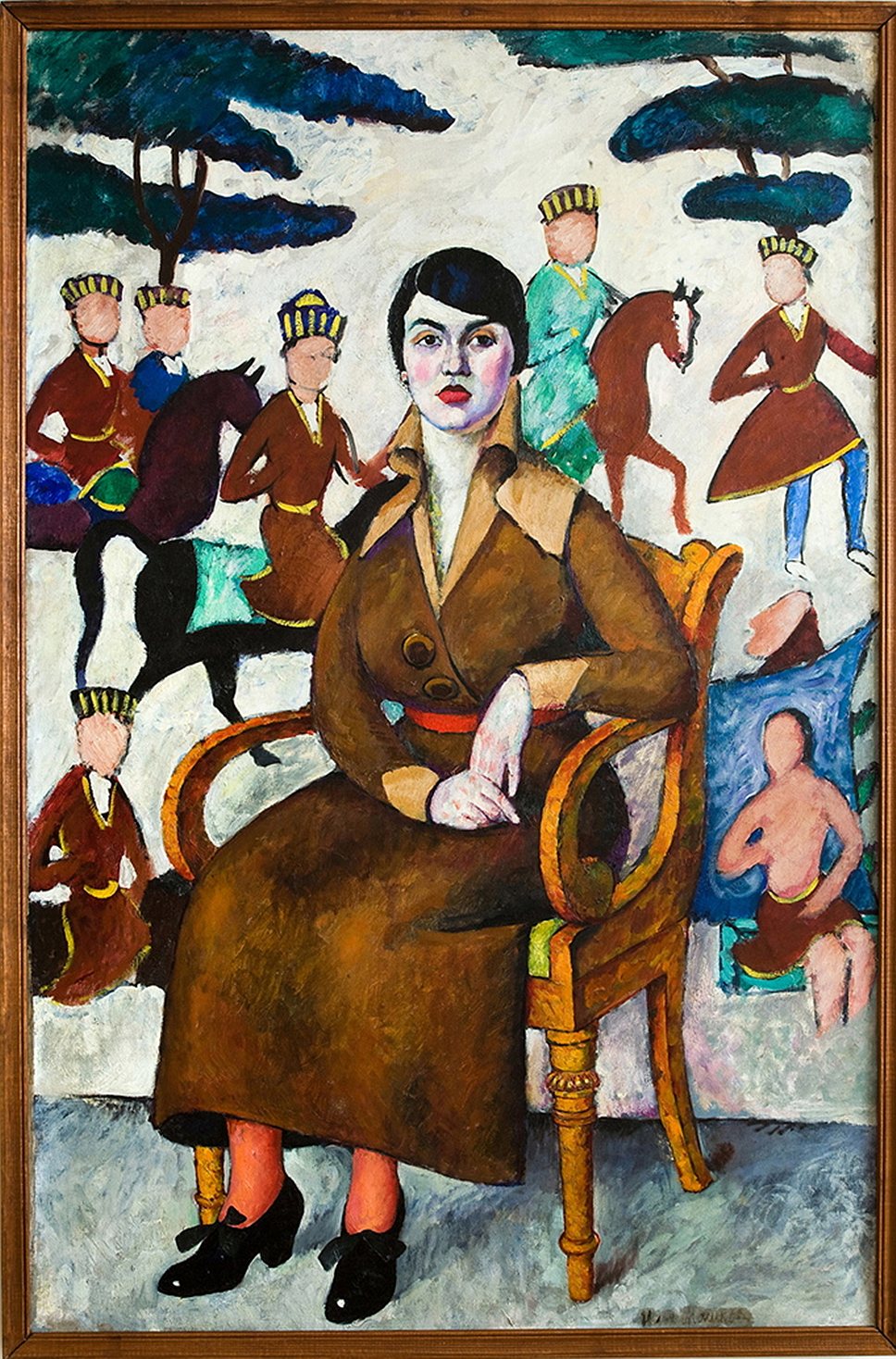 Репродукция картины Ильи Машкова «Портрет дамы в кресле»