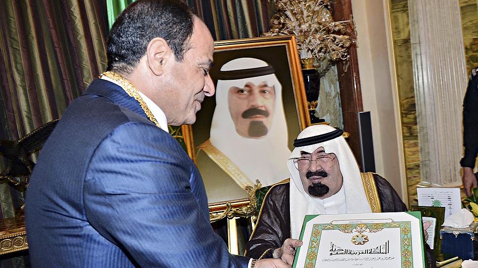 Президент Египта Абдель-Фаттах ас-Сисси и король Саудовской Аравии Абдалла 
