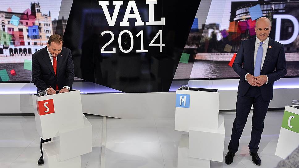 Лидер шведских социал-демократов Стефан Лёвен (слева) сменит Фредрика Рейнфельдта на посту премьер-министра
