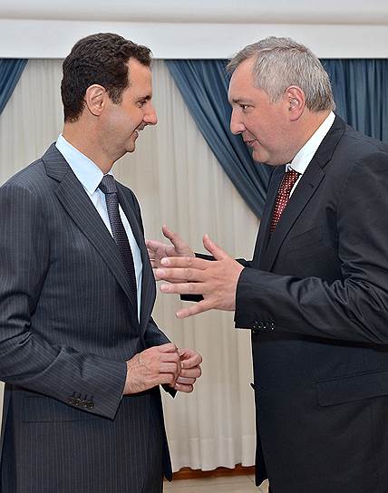 Вопрос о выделении правительству Башара Асада (слева) госкредита в $1 млрд будет решен с учетом позиции вице-премьера РФ Дмитрия Рогозина (справа)