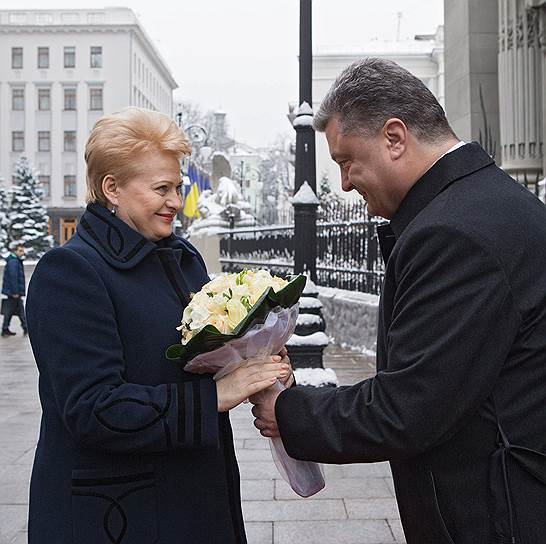 Президент Литвы Даля Грибаускайте пообещала украинскому коллеге Петру Порошенко «конкретную» военную помощь