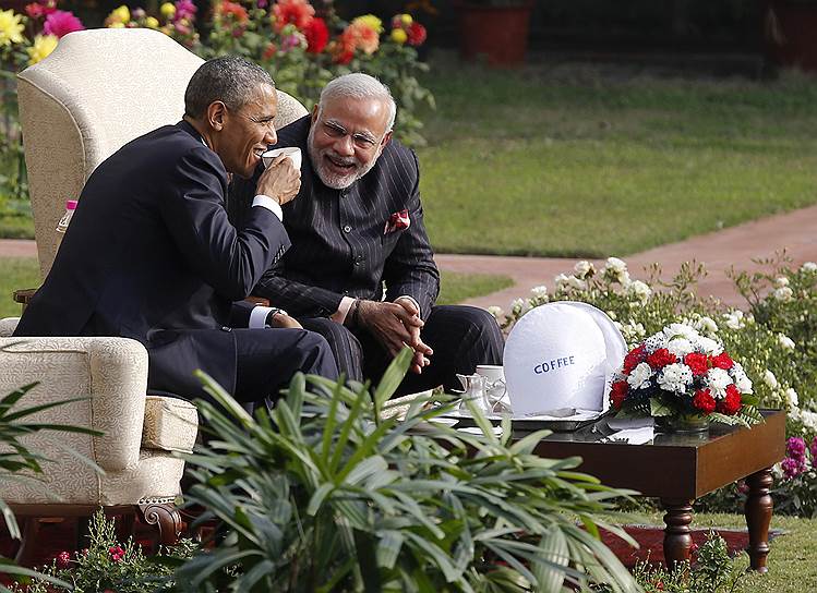 Президент США Барак Обама и премьер-министр Индии Нарендра Моди 