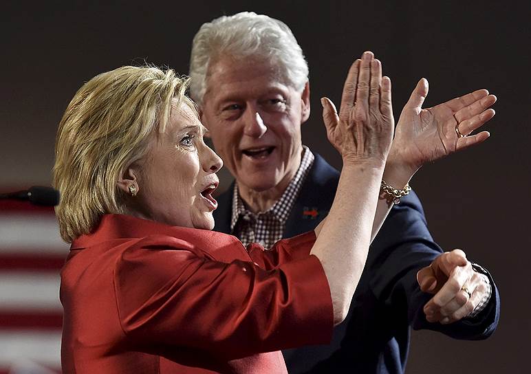 Хиллари Клинтон с мужем Биллом Клинтоном