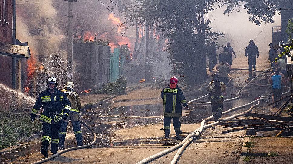 Как тушили пожар в Ростове-на-Дону