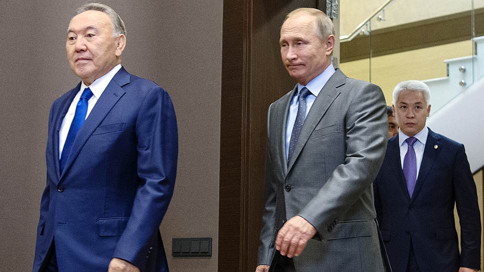 Президент России Владимир Путин и президент Казахстана Нурсултан Назарбаев разделили на двоих бремя и время общения с немецким бизнесом