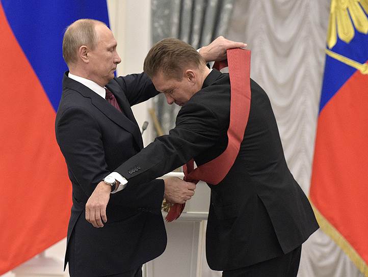 Президент России Владимир Путин и председатель правления компании &quot;Газпром&quot; Алексей Миллер