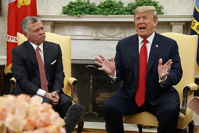 Король Иордании Абдалла II (слева) и президент США Дональд Трамп 
