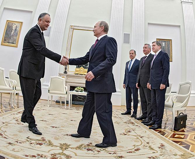 Президент Молдавии Игорь Додон и президент России Владимир Путин