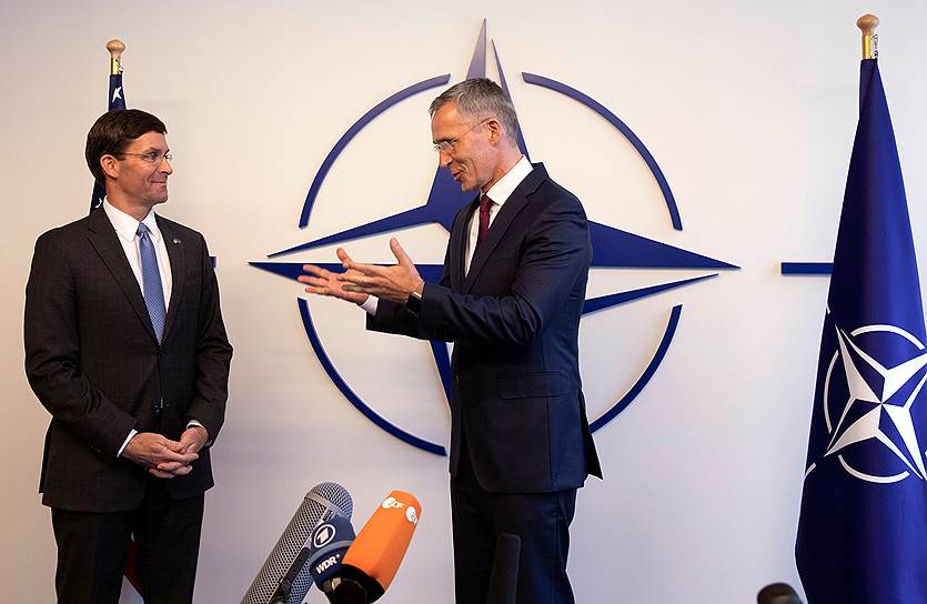 И. о. главы Пентагона Марк Эспер и генсек НАТО Йенс Столтенберг