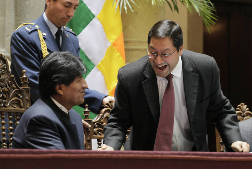 Находящийся в изгнании в Аргентине экс-президент Боливии Эво Моралес (слева) уверен, что Луис Арсе Катакора станет продолжателем его дела