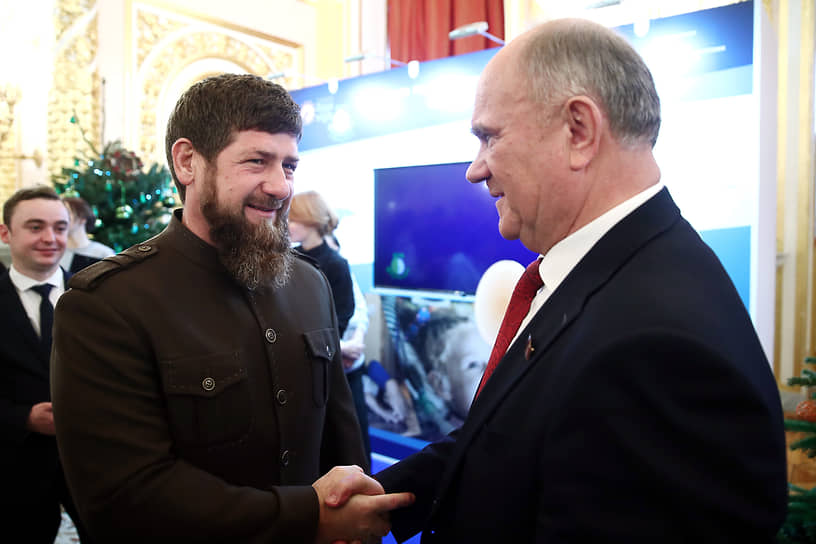 Глава Чечни Рамзан Кадыров и лидер КПРФ Геннадий Зюганов