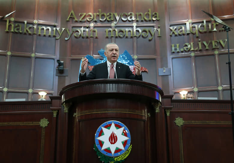Президент Турции Реджеп Тайип Эрдоган в парламенте Азербайджана