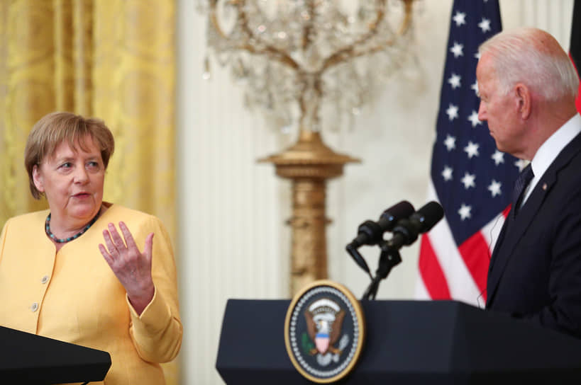 Канцлер Германии Ангела Меркель и президент США Джо Байден во время совместной пресс-конференции