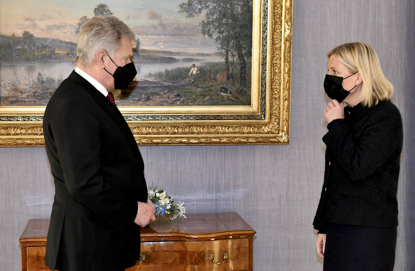 Президент Финляндии Саули Ниинистё и премьер-министр Швеции Магдалена Андерссон