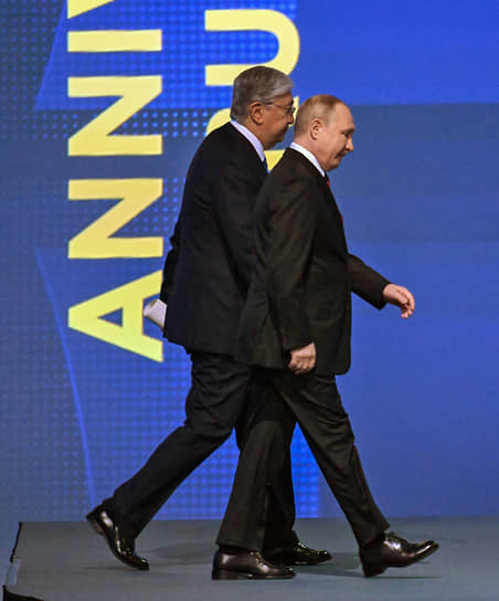 Владимир Путин и Касым-Жомарт Токаев, казалось, были на форуме одним целым