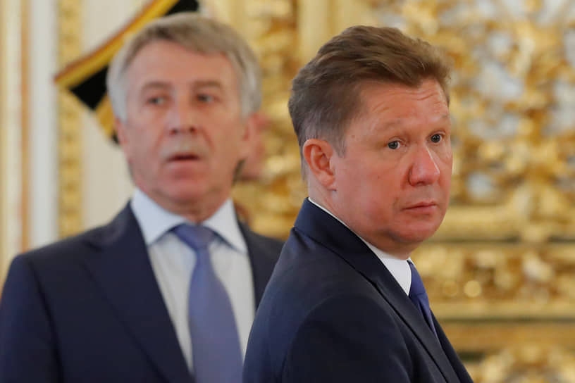 Больше всего средств в ближайшие три года правительство может дополнительно забрать у компаний Алексея Миллера (справа) и Леонида Михельсона (слева)