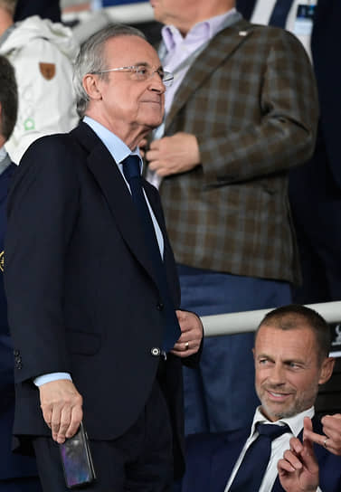 У президента «Реала» и главного вдохновителя Суперлиги Флорентино Переса (слева) появились шансы превзойти главу UEFA Александра Чеферина