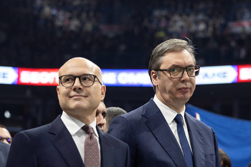 Будущий премьер Сербии Милош Вучевич (слева) известен как ближайший сподвижник президента Александра Вучича и вторая по значимости политическая фигура в стране