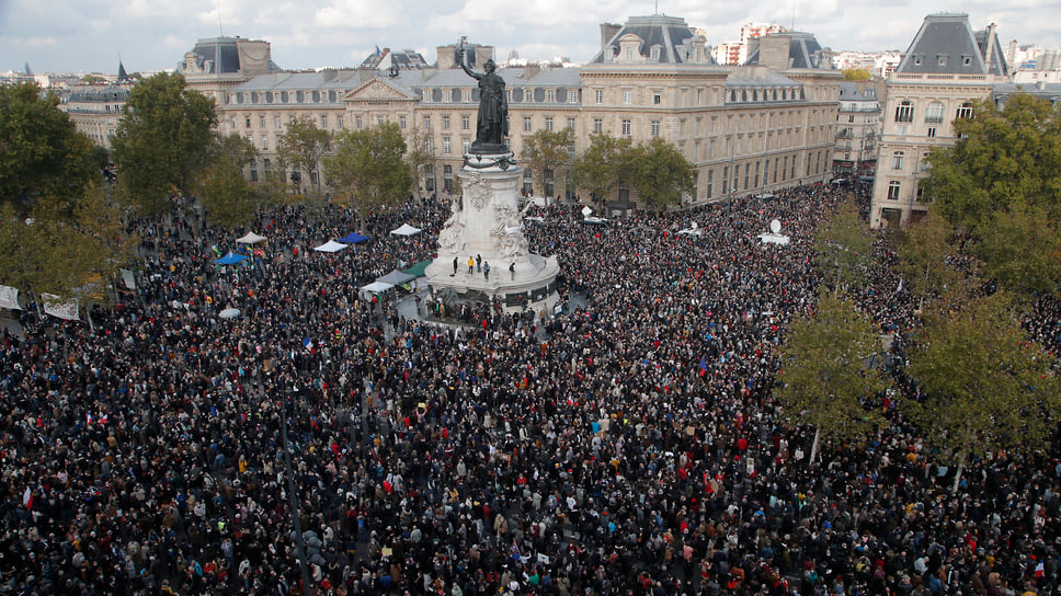 Тысячи возмущенных парижан вышли на улицы в ответ на убийство учителя Самюэля Пати
