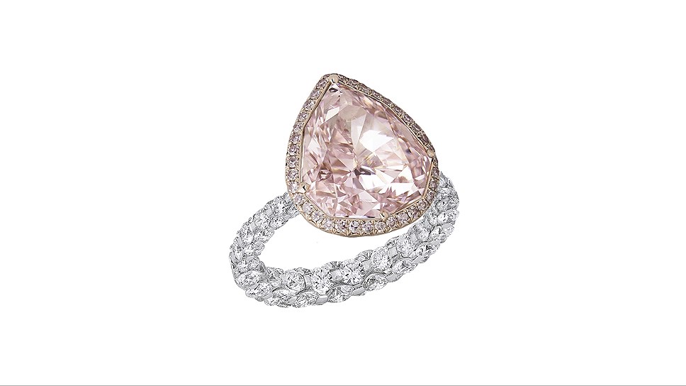 Кольцо Les Merveilles из белого золота с розовыми и белыми бриллиантами, Boghossian