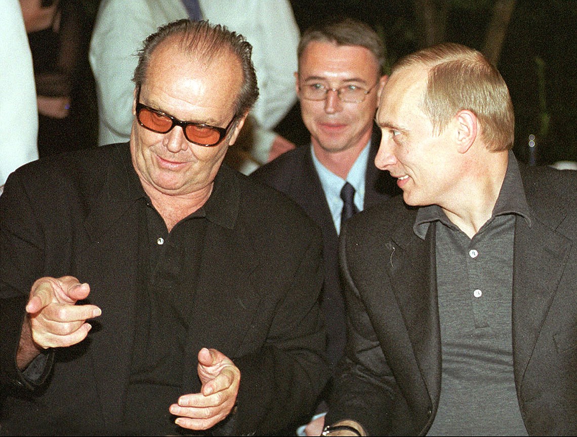Владимир Путин и Джек Николсон, 2001 год