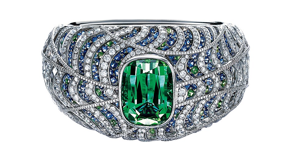 Браслет Tiffany Prism, платина, турмалин (45,44 карата), цавориты, сапфиры, бриллианты, 2016 год, Tiffany &amp; Co