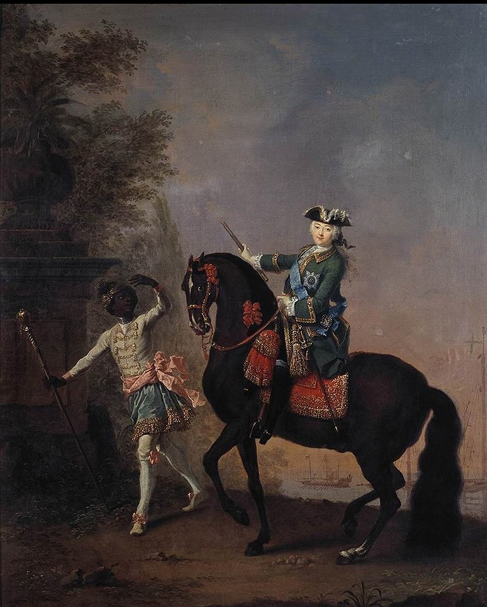 Георг Христоф Гроот, &quot;Портрет императрицы Елизаветы Петровны на коне с арапчонком&quot;