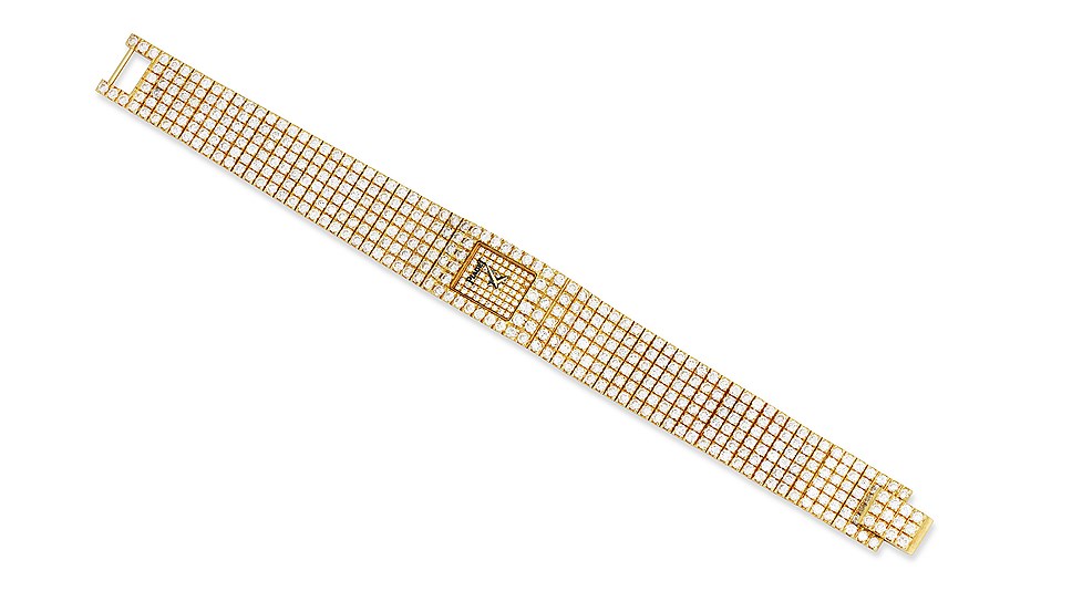 Часы из желтого золота с бриллиантами, Piaget