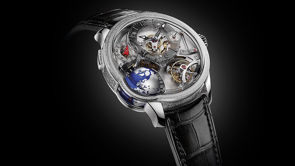 Часы GMT Earth, белое золото, механизм с ручным подзаводом, Greubel &amp; Forsey