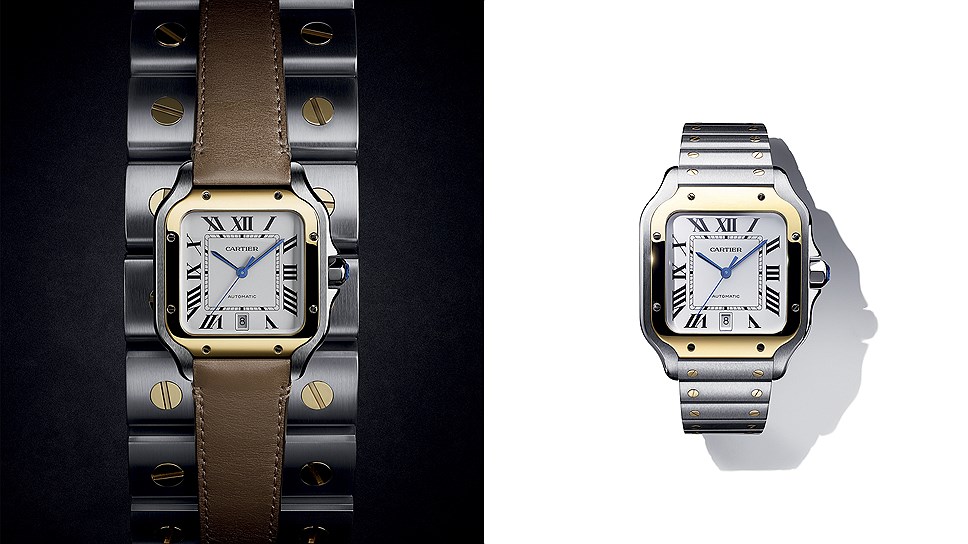 Часы Santos de Cartier, сталь, механизм с автоматическим подзаводом, Cartier
